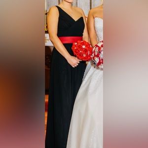 Black one shoulder bridesmaid dress size 8